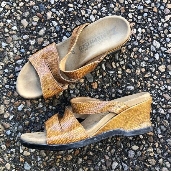 Mephisto comfort faux snakeskin slides 7 - Picture 1 of 7